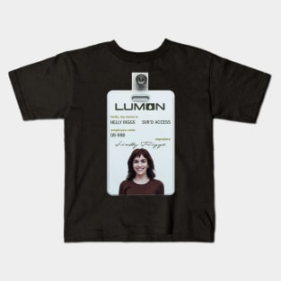 Severance series lumon industries HELLY RIGGS Badge fan works graphic design by ironpalette Kids T-Shirt